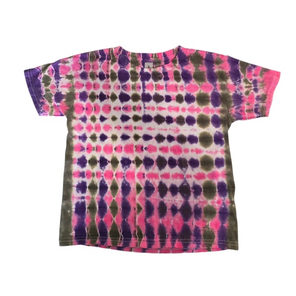 Gildan Other - Gildan Youth XS Tie Dye T-Shirt Pink Purple Grey Heavy Cotton Short Sleeve Tee